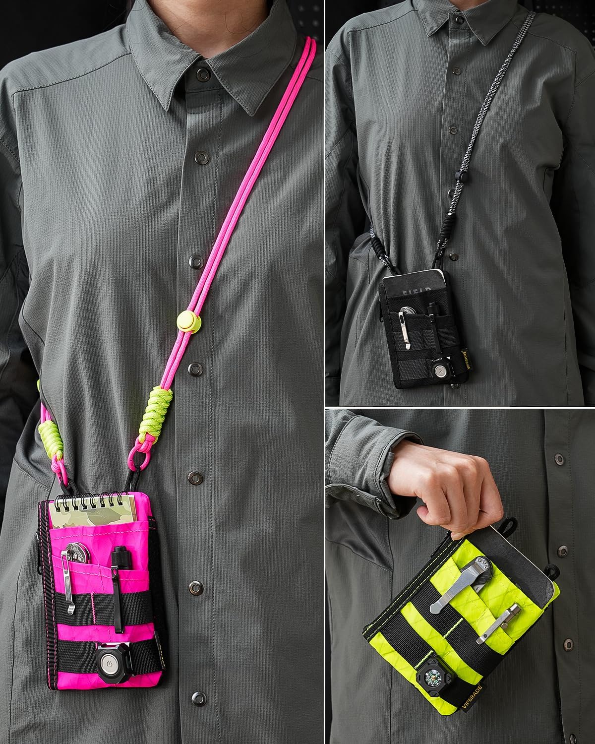 VIPERADE VE18R EDC Pouch with Strap, 4 Multi-Purpose Pockets, Slim EDC Wallet Organizer for Men - Image 7