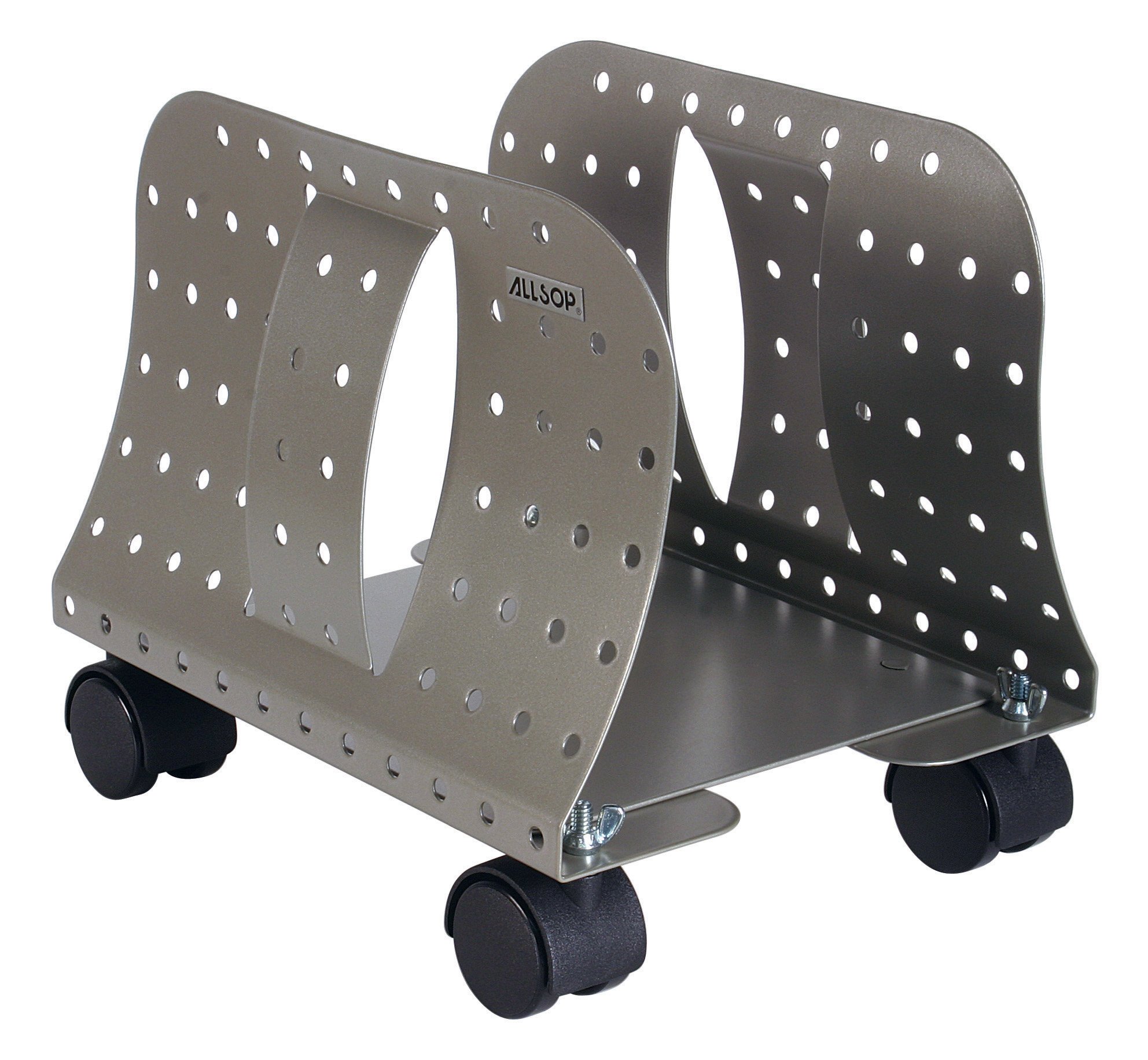 Allsop Metal Art CPU Caddy, Adjustable Width Mobile Computer Stand with 4 Caster Wheels - Pewter (06472)-image-20