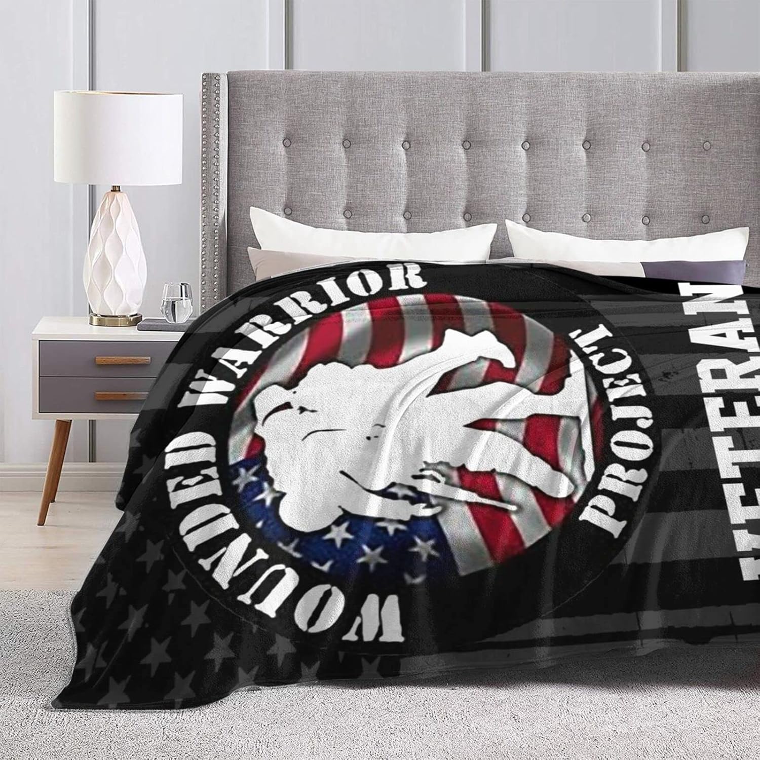 Us-Wounded-Warrior-Project Throw Blanket Fleece Blanket Bed Sofas Warm Throw Blanket All Season Warm 80"X60" Blanket