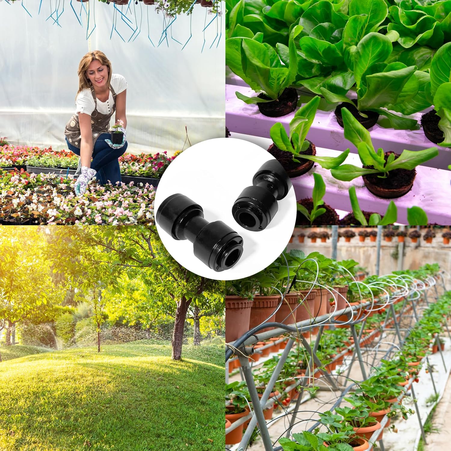 30 Pack Quick Connect 1/4" Drip Irrigation Coupling Connectors, Universal Straights Fitting for 1/4 Inch Irrigation Tubing, Leak Free Fittings for Sprinkler or Drip Irrigation System