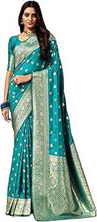 c j enterprise Women's Banarasi Saree Pure Kanjivaram Style Silk Saree With Blouse Piece for Wedding (Pari 121)-picture-13
