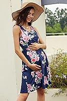Vista 4 de OUGES Vestidos de maternidad con cuello en V para mujer, vestido de lactancia materna, baby shower