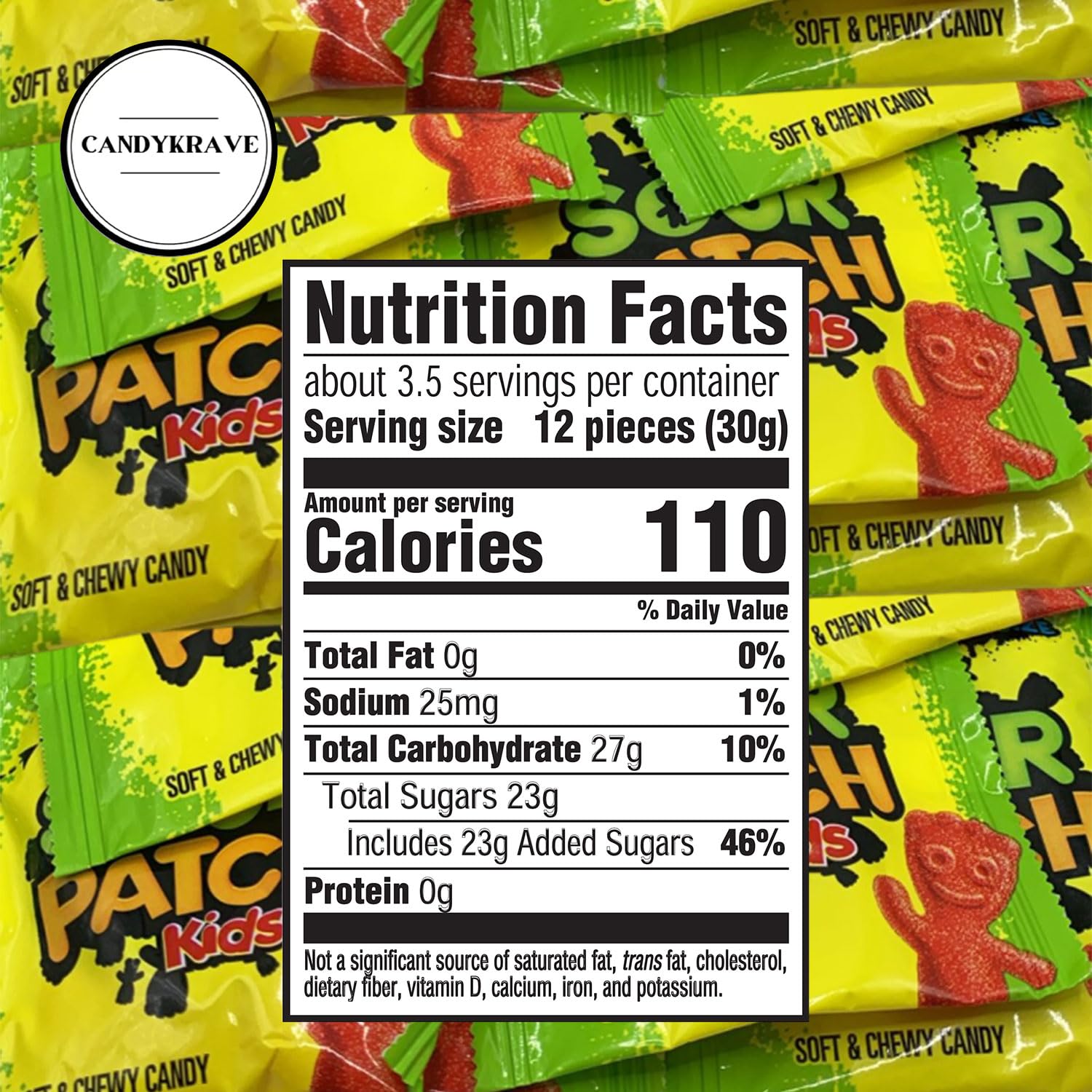 Condition photo showing New/Like New for SourPatch Kids Soft & Chewy Candy - Sour Flavor - 2 lbs Individually Wrapped Sweet & Sour Candy Pack - Delicious Gummy Treats for Pinata Stuffers, Movie Nights, Birthdays, Pantry & Baby Showers