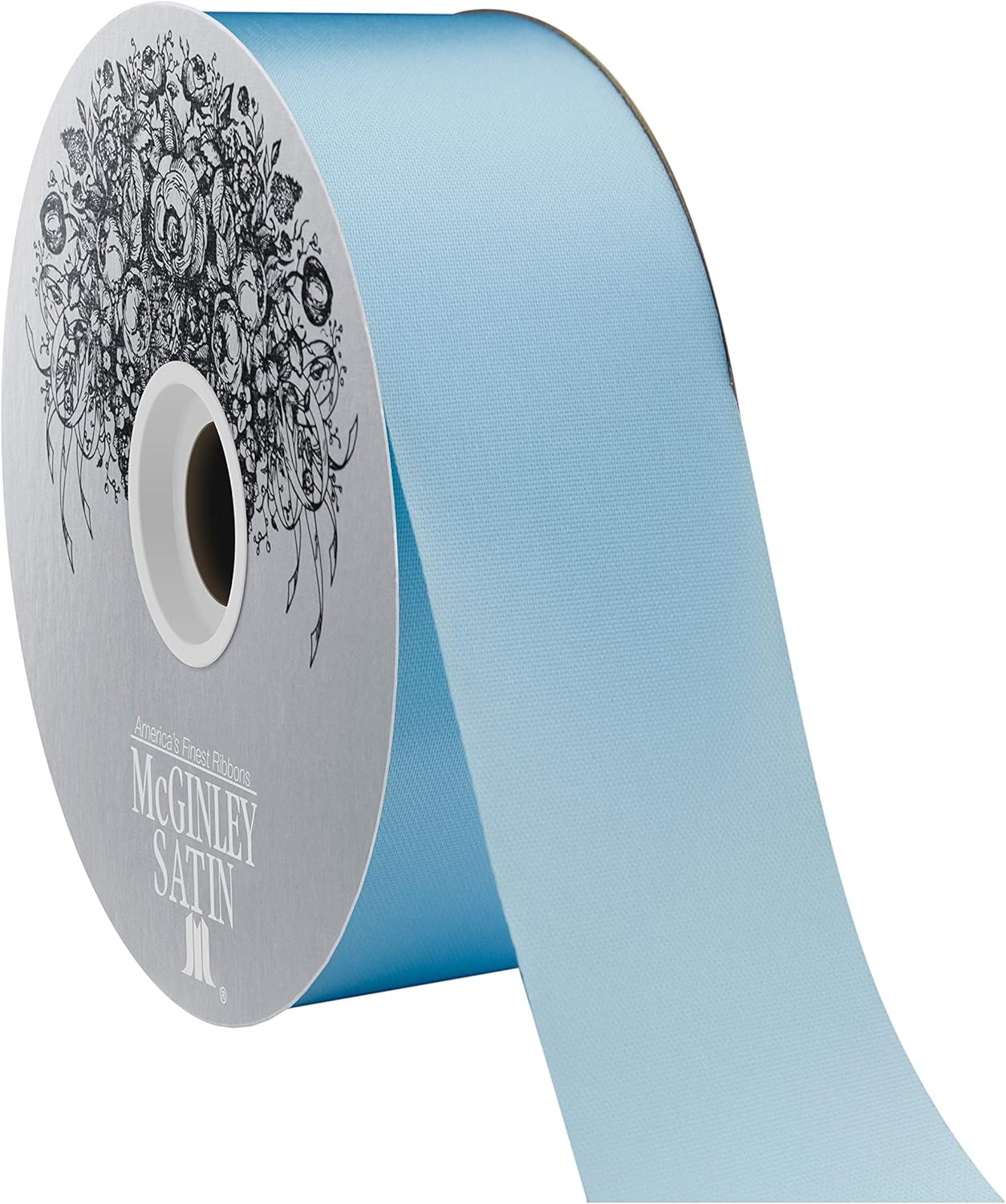 McGinley Mills 2" W Acetate Satin Ribbon, Blue, 100 Yard Spool