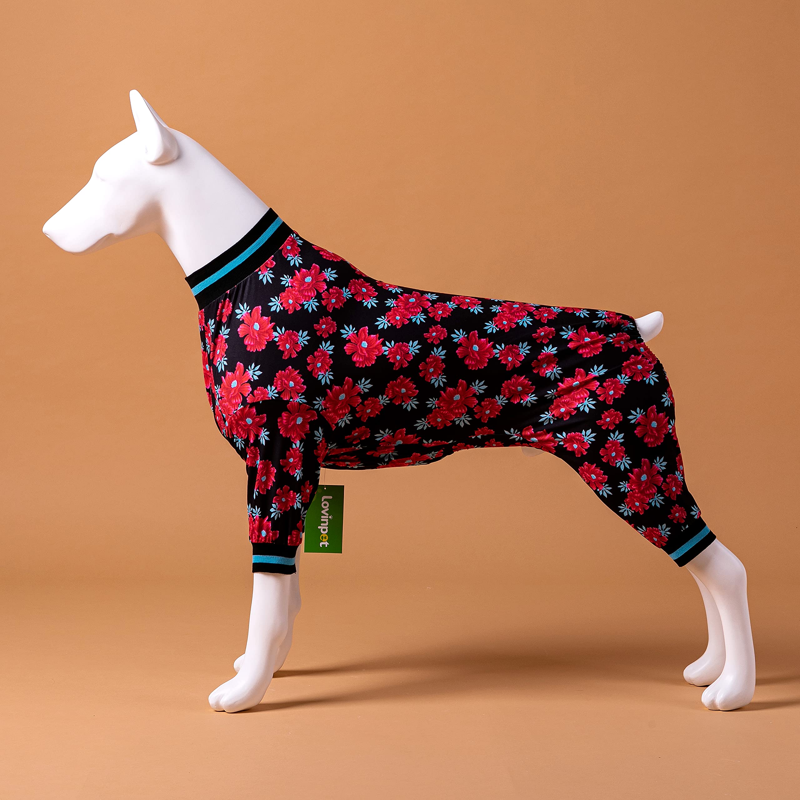 LovinPet Hunde-Pyjama Hawaii-Design Größe XL – Weicher Einteiler Aus Baumwolle Für Große Rassen Wie Pitbull, Labrador & Schäferhund