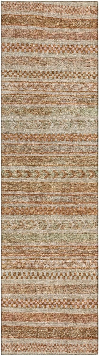 Addison Rugs Chantille ACN1625 Terracotta 2'3" x 7'6" Indoor/Outdoor, Machine Washable, Easy Clean, Non Shedding, Bedroom, Living Room, Dining Room, Kitchen, Patio Runner Rug