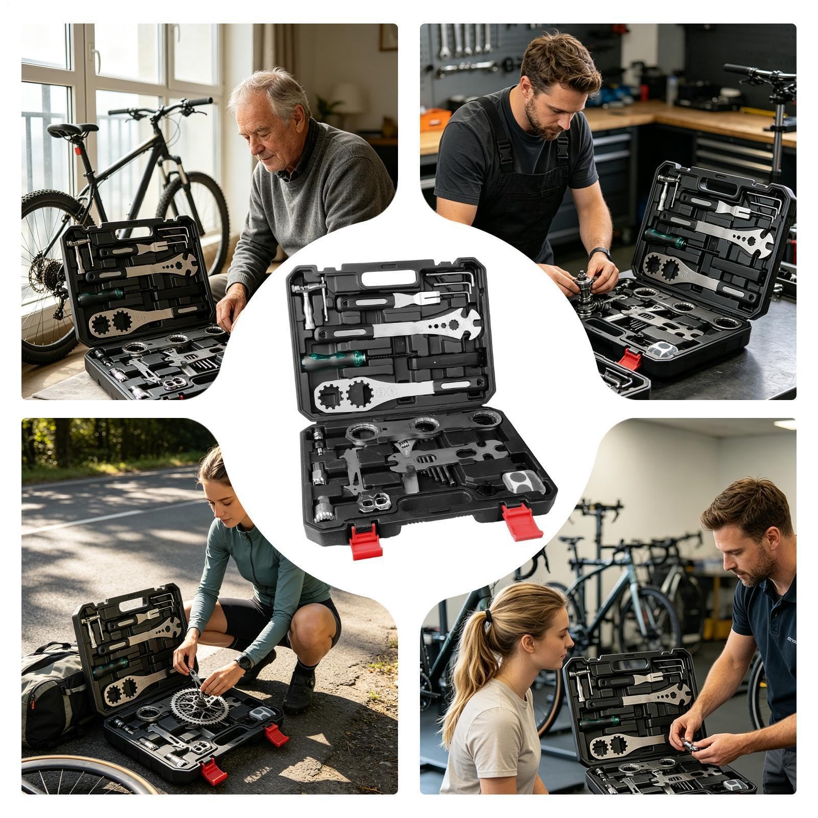 Kit de herramientas de reparación para bicicletas Destornillador con | Kit de reparación para bicicletas Para Cadena, Freno, Sillín, Neumático, Taller Y Garaje