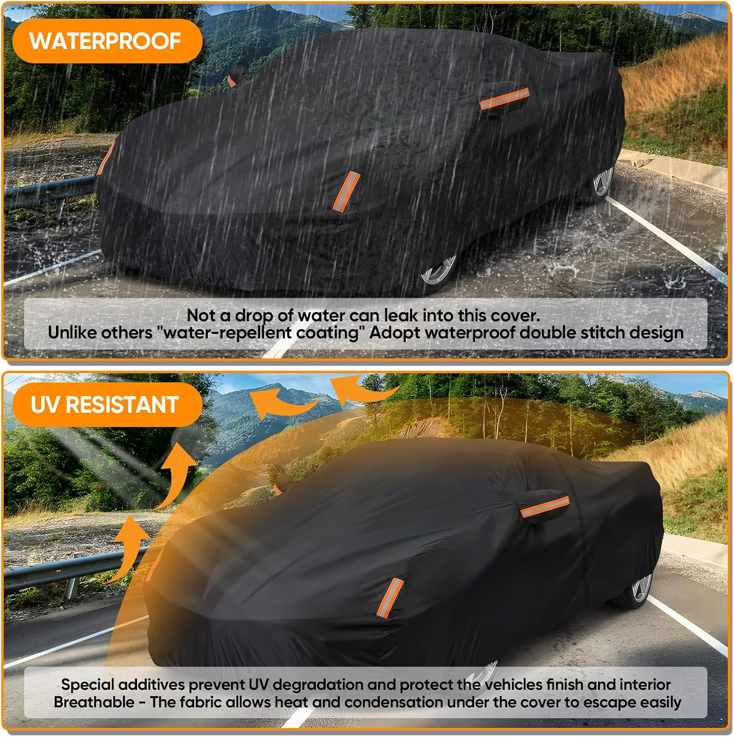 Car Cover Custom Fit for Chevrolet Corvette C4 C5 C6 C7 C8 1980–2026, Outdoor Waterproof All Weather Heavy Duty Full Exterior Cover for Sun Rain Snow UV Dust Protection with Door Zipper