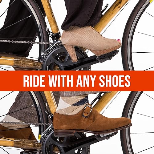 Miniatura 5 de SL  Adaptador compatible con pedales sin clip Shimano SPD-SL  Convierte Clipless en pedales planos  No necesita tacos  Añade agarre y comodidad