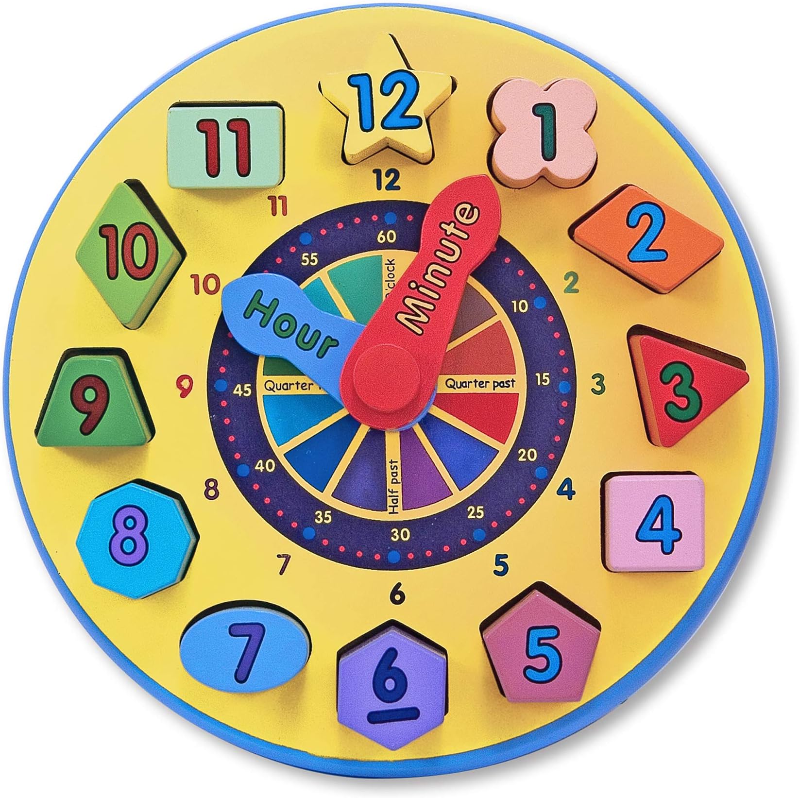 Melissa & Doug Wooden Shape Sorting Clock Educational Toy