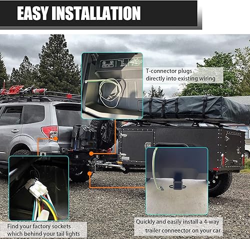Miniatura 6 de MECMO Arnés de cableado de remolque de 4 pines para Subaru Forester 1998-2008, Outback 2000-2009, Tribeca 2008-2014, B9 Tribeca 2006-2007, Subaru