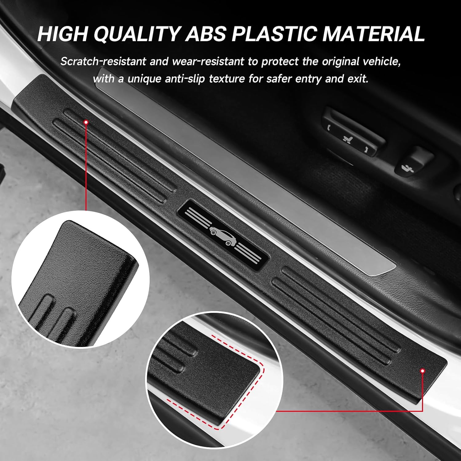 5PCS Door Sill & Rear Bumper Protector Compatible with Lexus 2015-2021 NX NX200t/NX300/NX300h Car Accessories Matte Black ABS Plastic Material Auto Door Entry Guards