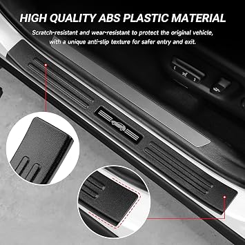 4PCS Door Sill Protector Compatible with Lexus 2015-2021 NX NX200t/NX300/NX300h Accessories Matte Black ABS Plastic Material Automobile Door Entry Guards