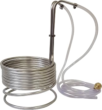 NY Brew Supply Stainless Steel Wort Chiller, 3/8" x 2.5, Silver