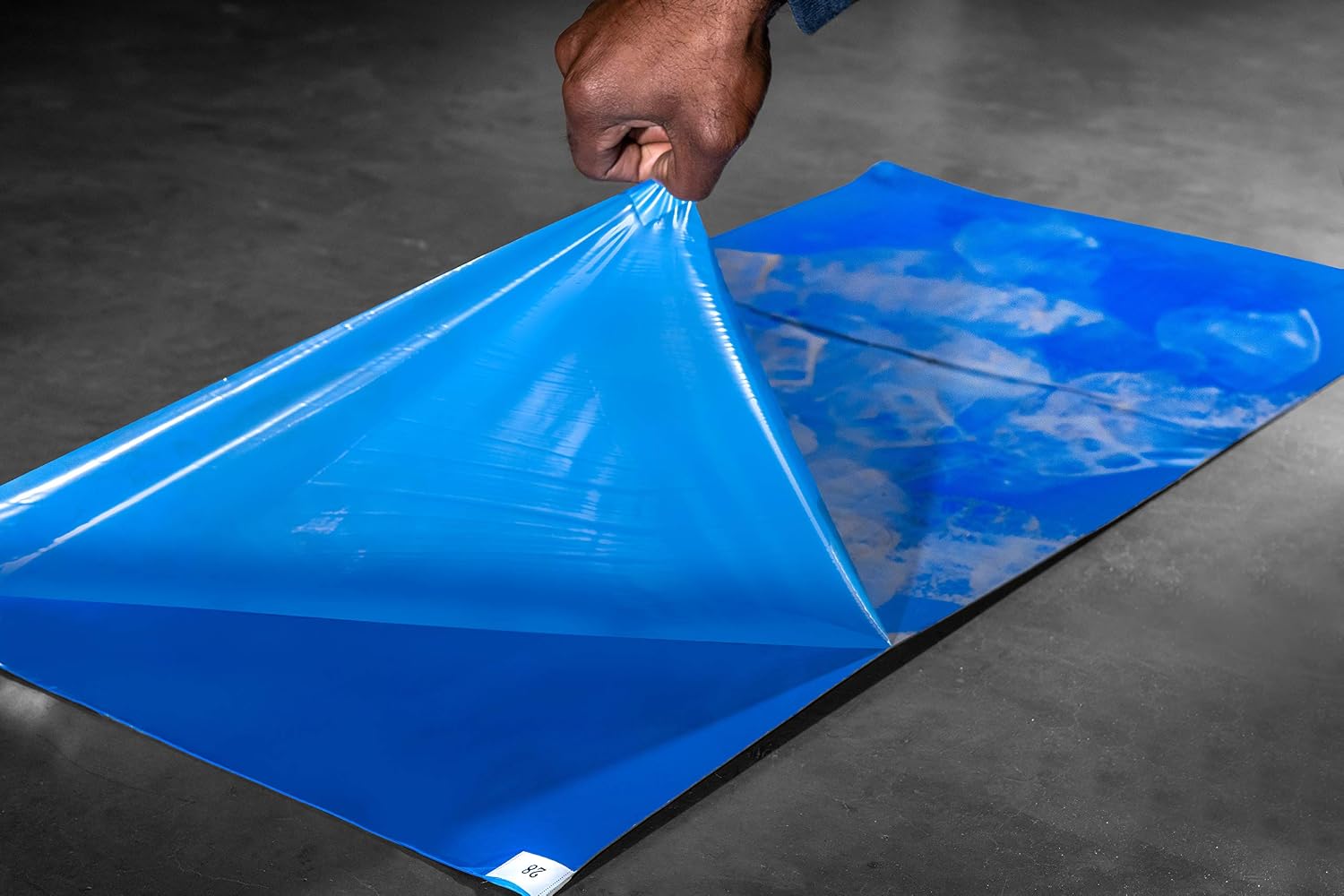 Professional Grade Sticky Floor Protection Mats [ Blue Tacky Adhesive Film] Removes Dust, Dirt & Small Debris from Shoes or Boots | Pack of 4 Pads, 30 Sheets per Pad (24" x 30" inches)