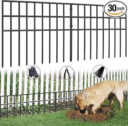 42.5ft(L) x 13in(H) Animal Barrier Fence, 30 Panels No Dig Garden Fence for Dog Rabbit, Rustproof Anti Digging Barrier, Garden Edging Border Ground Defense for Outdoor, Yard, Patio