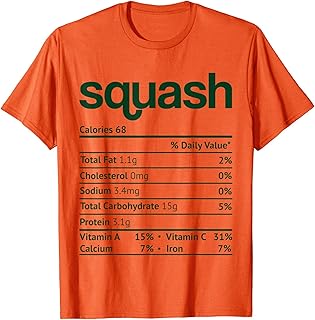 Squash Nutrition Facts Funny Thanksgiving Christmas Food T-Shirt