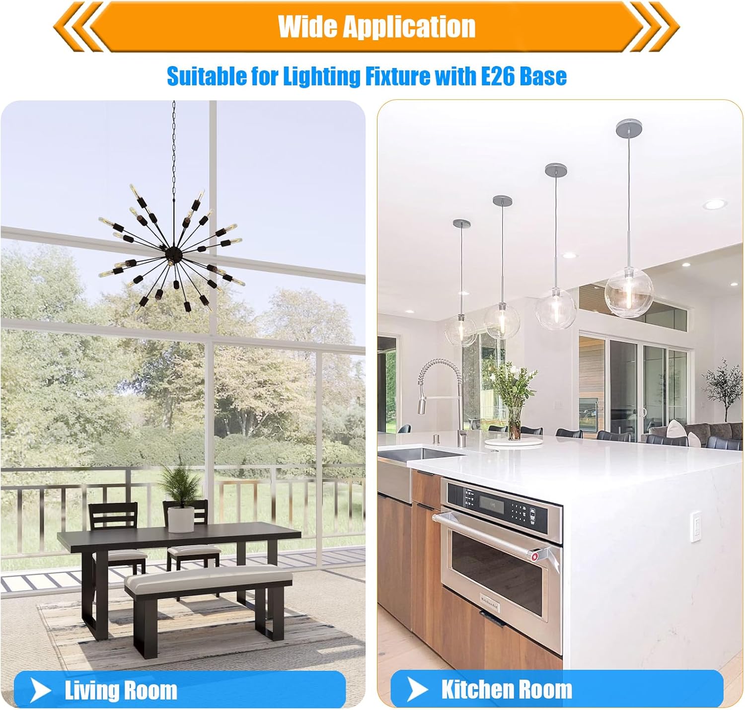 T45 Dimmable Led Bulb 60 Watt Equivalent,Vintage E26 Base 6W LED Edison Bulbs,Tubular Clear Decorative Light Bulb,5000k Led Lightbulbs 60W Daylight, 800LM, 6 Pack