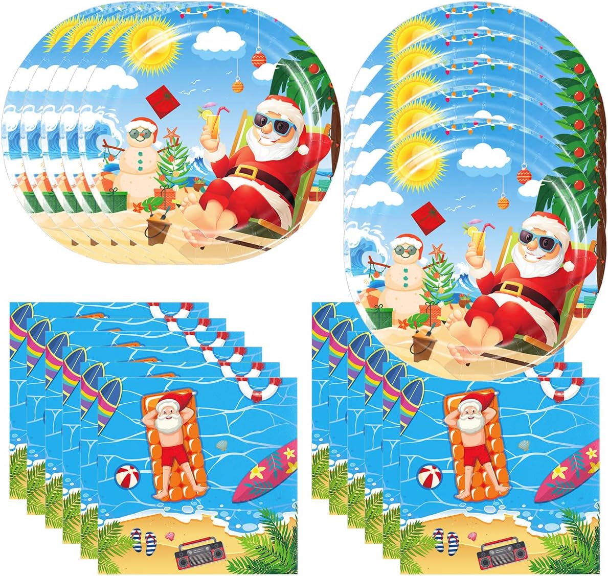 40Pcs Christmas in July Party Supplies Taableware Set Include 20
