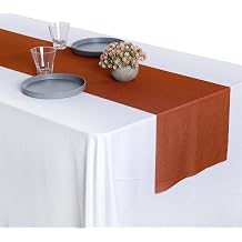 MDS Pack of 20 Wedding 12 x 108 inches Chiffon Table Runner for Wedding, Decorations for Birthday Parties, Banquets, Graduations, Engagements, Runners fit Rectangle, Round Table - Terracotta