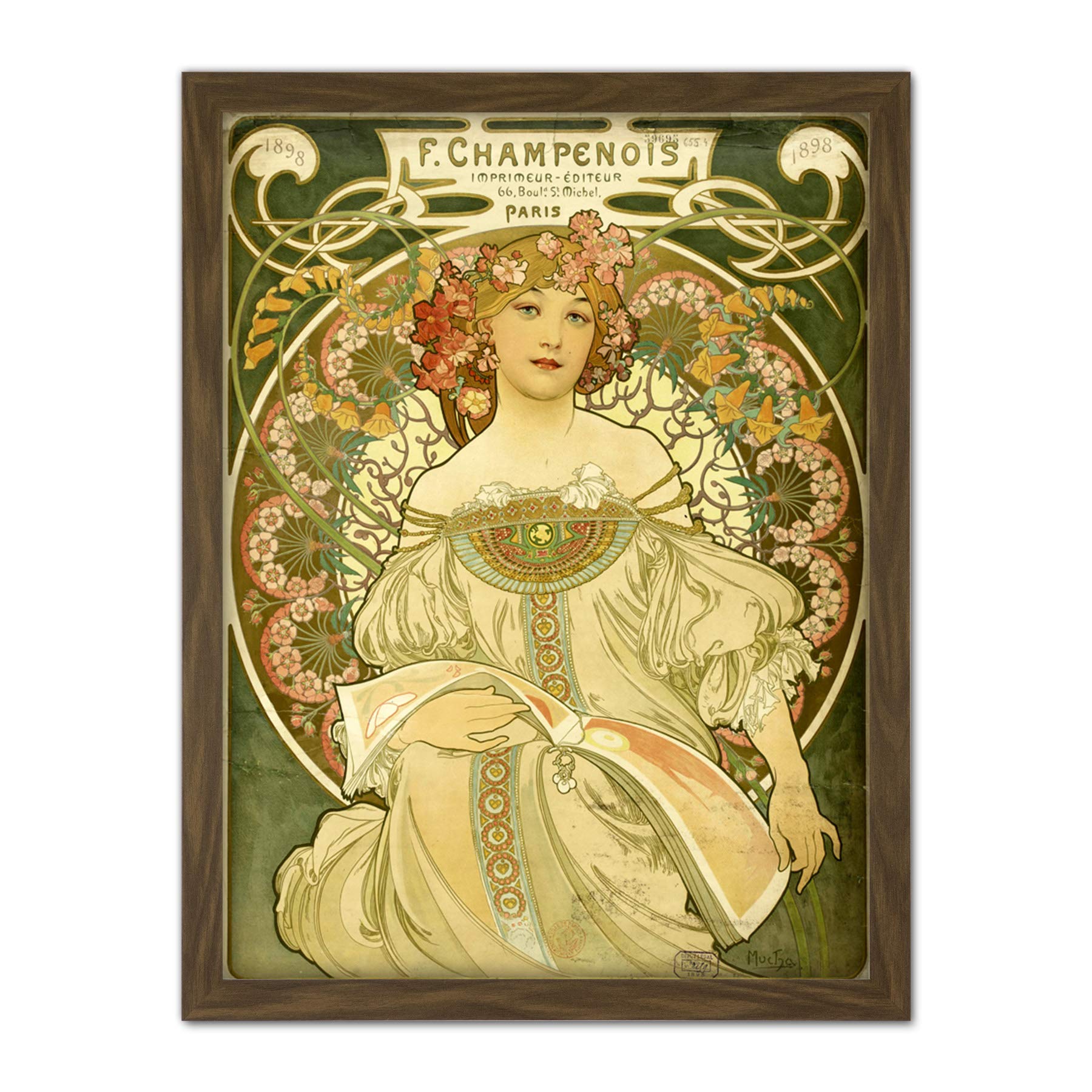 Mucha Champenois Printer Printing Nouveau Advert Large Framed Art Print Poster Wall Decor 18x24 in