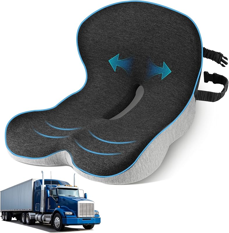 Cojín para asiento de conductor de camión, cojín ergonómico en forma de L de espuma viscoelástica para sillas de oficina, comodidad y apoyo para sentarse durante mucho tiempo