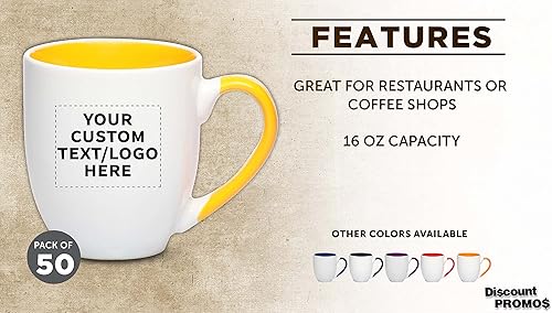 Miniatura 10 de Tazas de café grandes personalizadas estilo bistró 16 onzas juego de 10 paquete personalizado a granel perfectas para café té expreso cacao caliente
