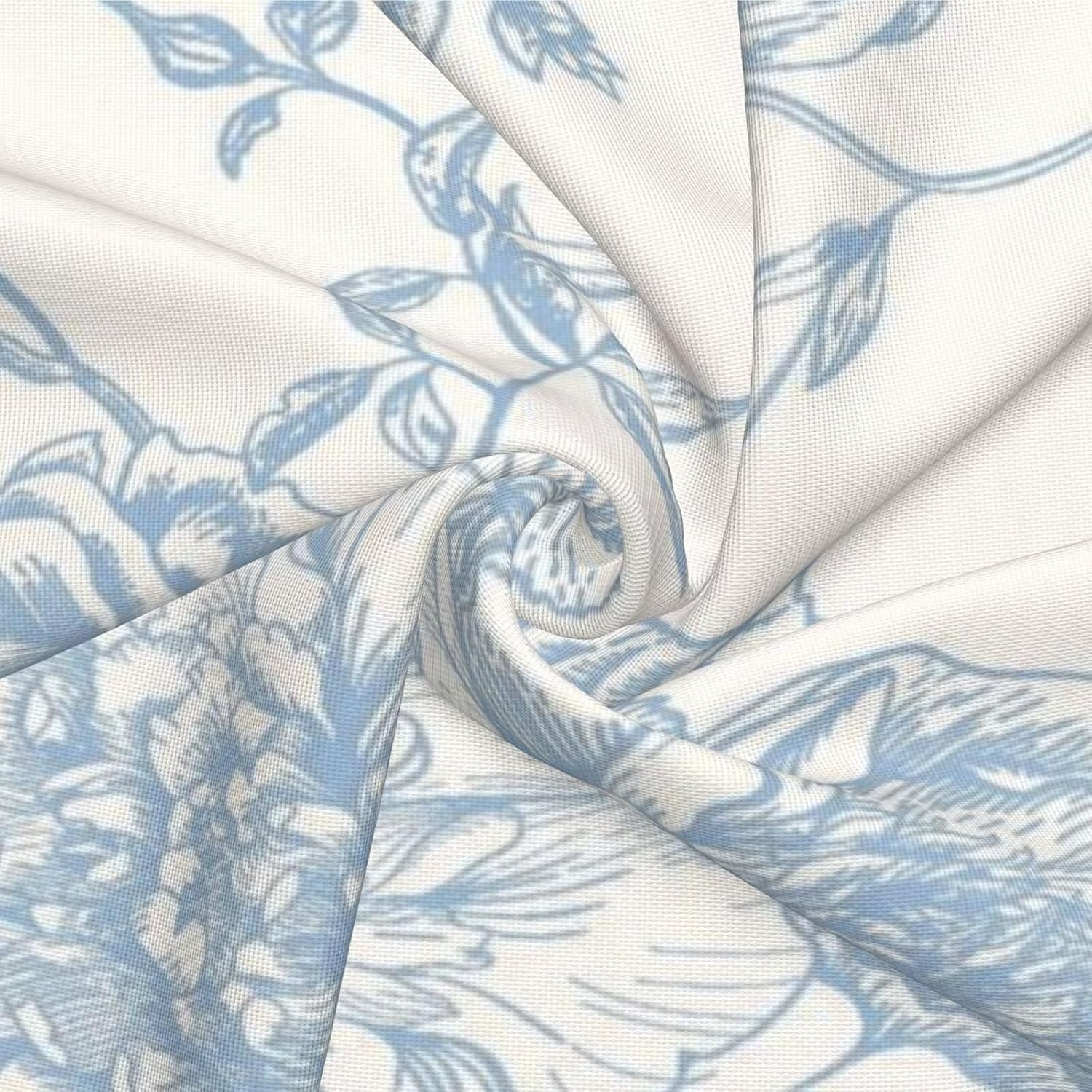 Baby Blue Floral Pillow Covers 20x20 Set of 2 Vintage Chinoiserie Flower Decorative Throw Pillowcases Farmhouse Square Cushion Case for Couch Bed Sofa Chair Outdoor Home Decor image 4