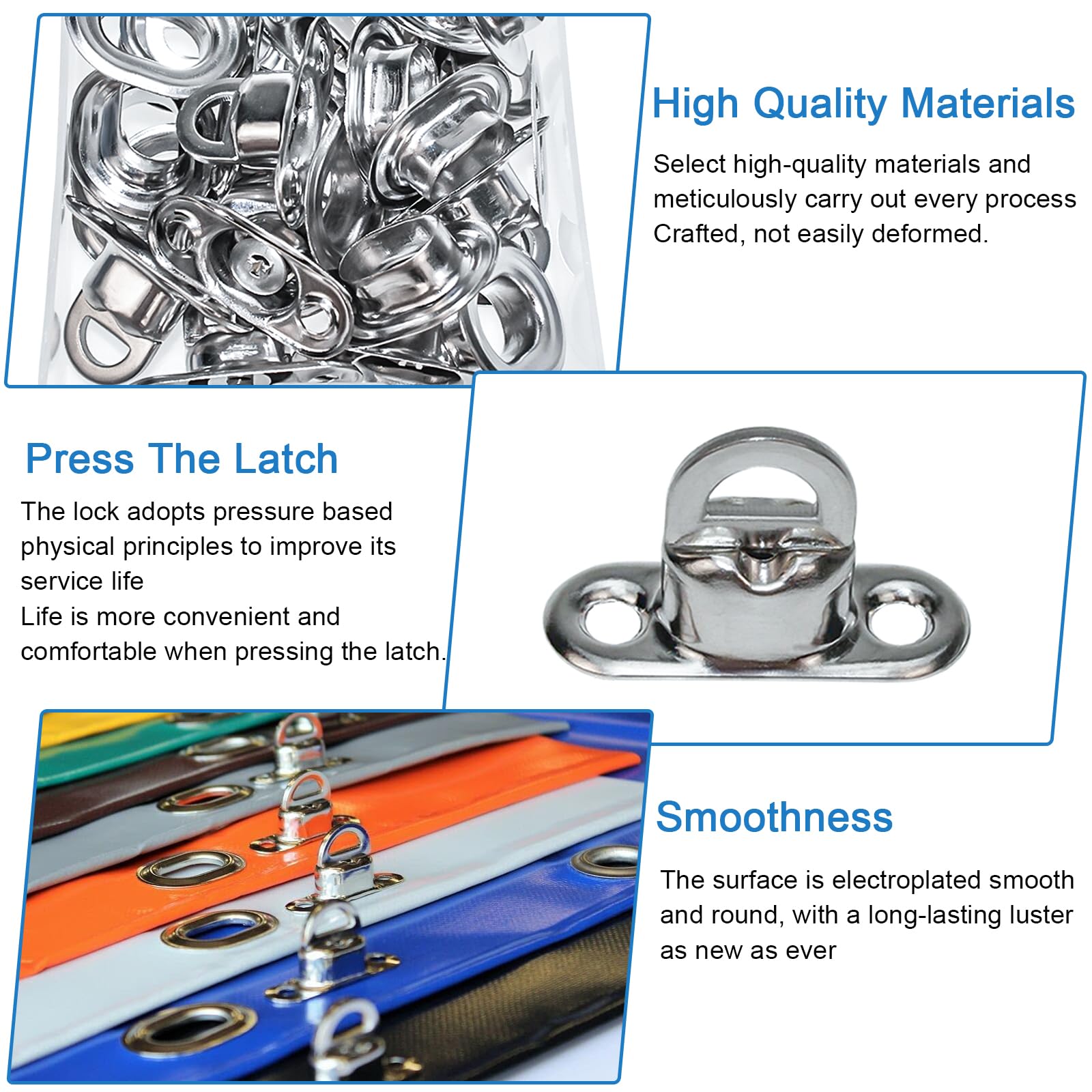 Grommets Eyelets Outils, Oeillets pour Baches, Trousse à Oeillets, œillets Ovales Twist Verrouiller en Laiton, Trousse à œillets Outils pour Bâche, Chaussures, Vêtements, Tentes