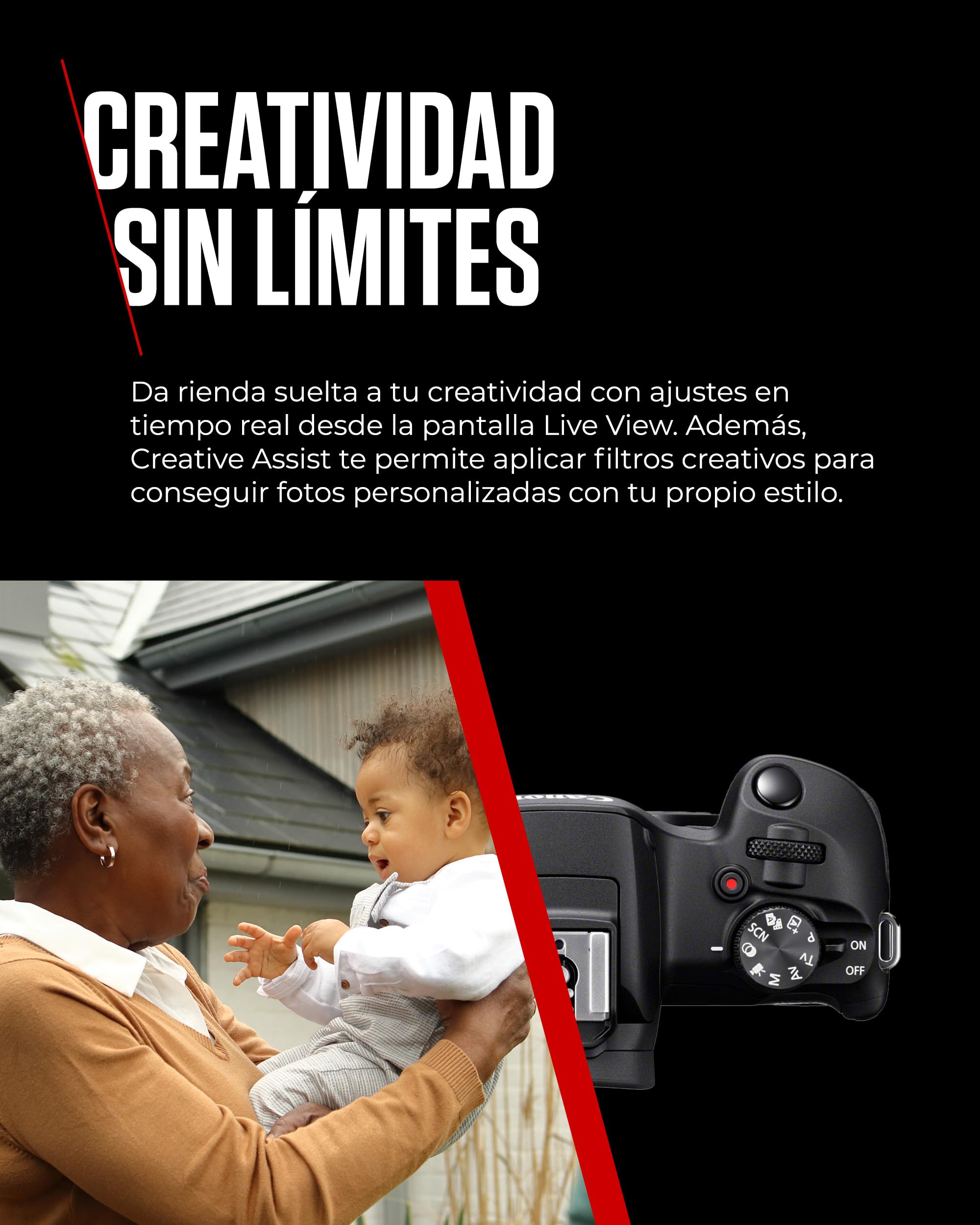 CANON EOS R100 Cámara Mirrorless + Objetivo RF-S 18-45 mm + RF 75-300mm Kit Doble Zoom, Cámara Evil APS-C (24,1 MP) -4 EV, Vídeo 4K 25 fps, Dual Pixel CMOS AF, Wi-Fi y Bluetooth, Negro