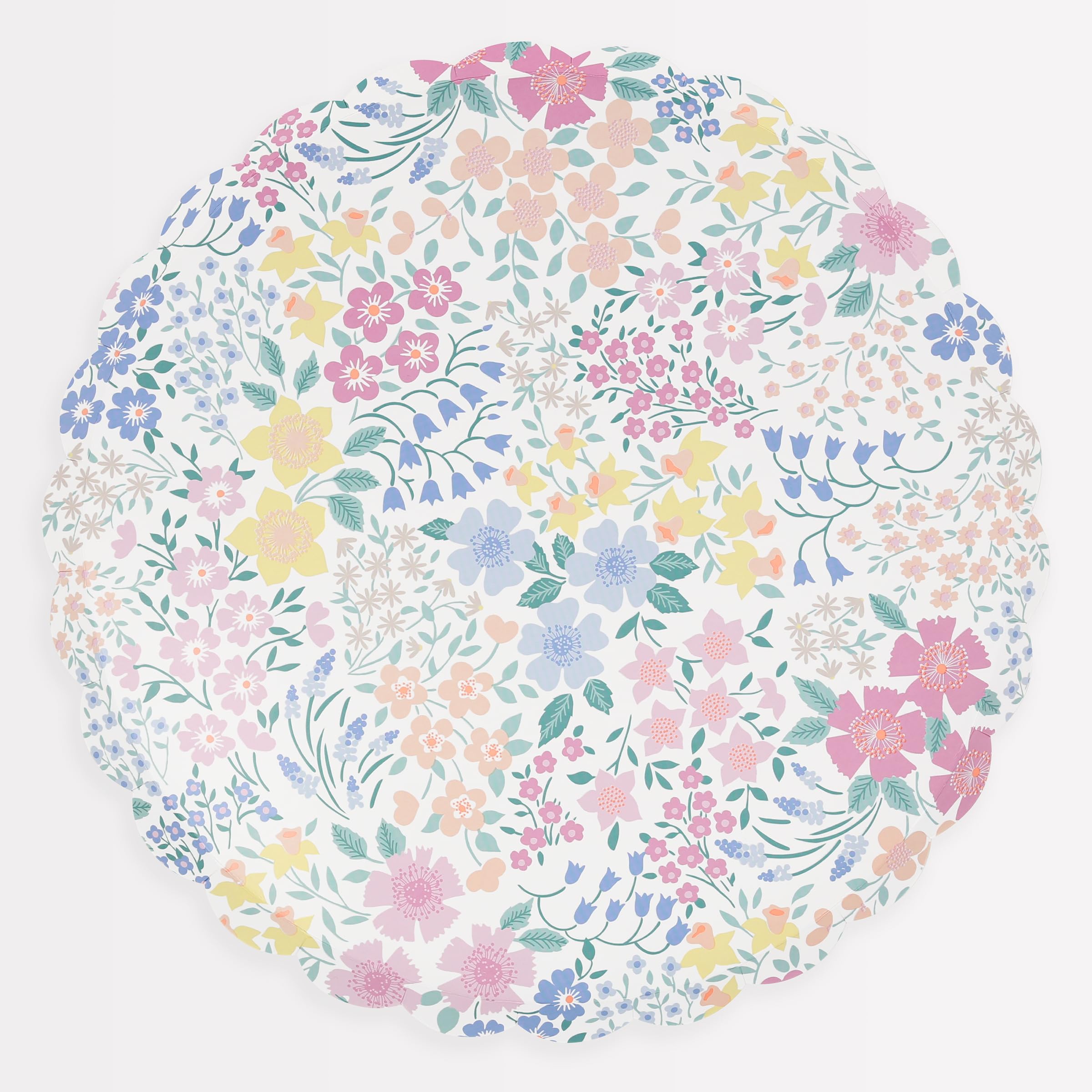 Meri Meri Floral Paper Plates, Pack of 8 Floral Disposable Plates for Party, Scalloped Edge, Available in 2 Sizes (Side & Dinner)