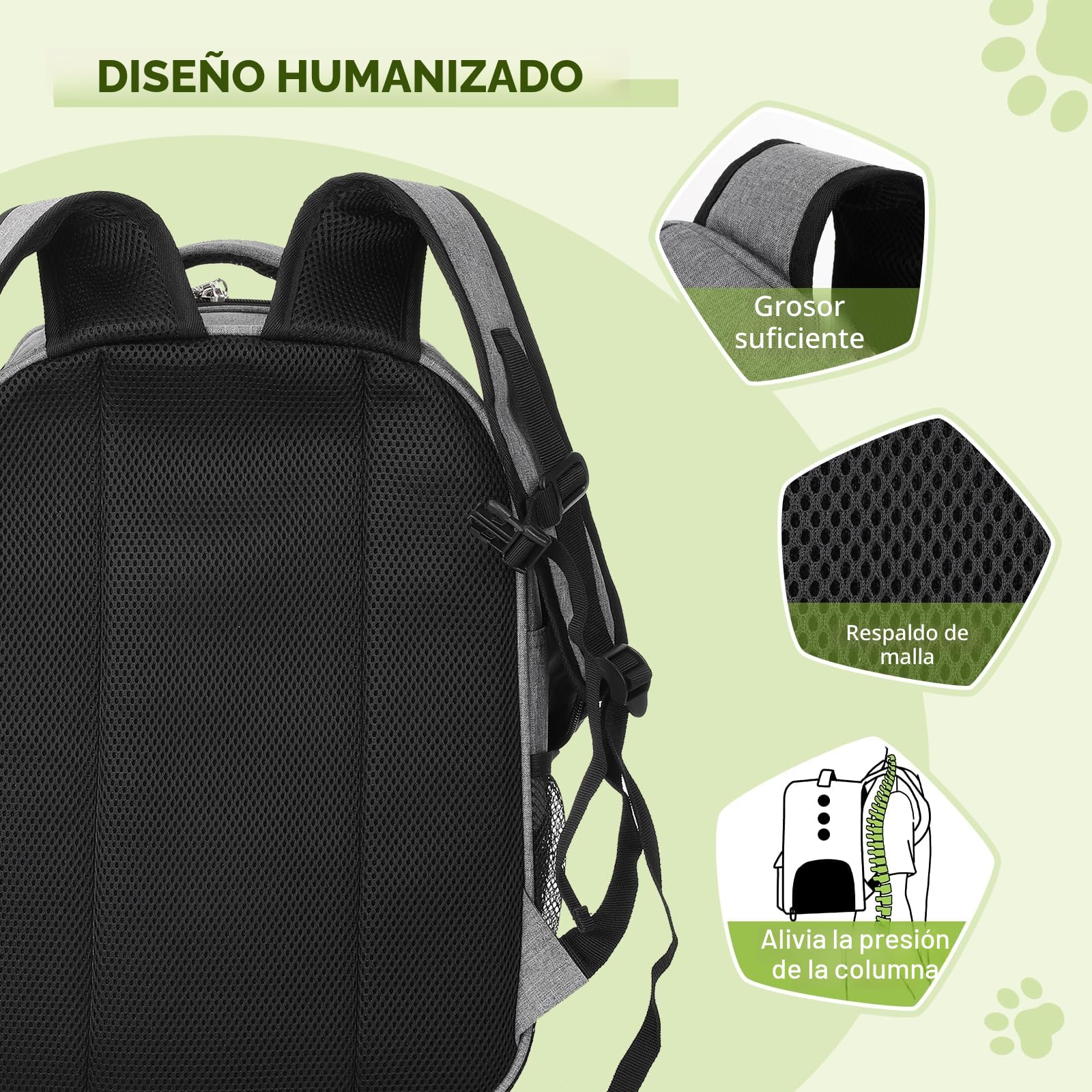 Pecute Transportín Mochila para Gatos y Perros Pequeño con Ventana de Malla,Bolsa Portátil y Plegable para Mascotas Tela Oxford Impermeable Transporte de Viajes Senderismo Camping hasta 6 kg