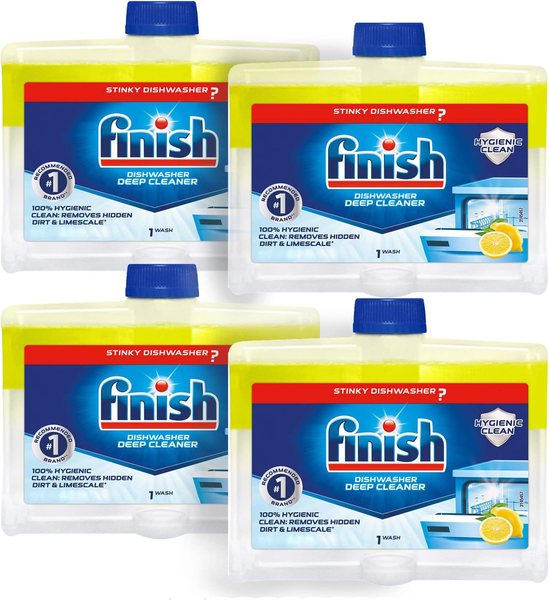Lemon Sparkle Dishwasher Cleaner | Removes Grease & Limescale | Freshens Dishwasher | 250ml Pack Of 4