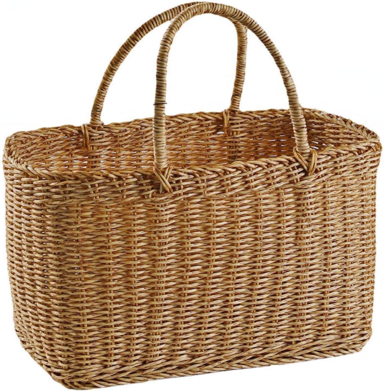 手編み　籠バッグ　バスケット Amazon.co.jp: カゴバッグ 手編みかごバスケット 手提げバッグ