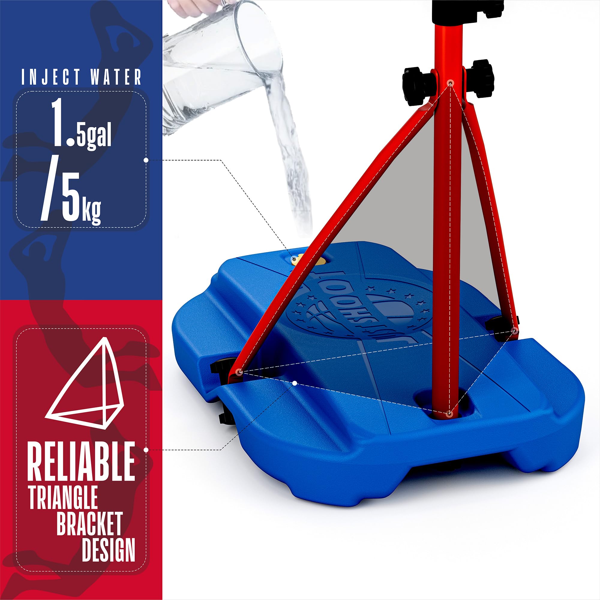 Canestro da Basket per Bambini Altezza Regolabile da 110 a 190cm Canestro Basket Esterno Piccoli Giocattoli per Bambini di 3, 4, 5, 6, 7, 8 anni Regalo di Compleanno per Natale