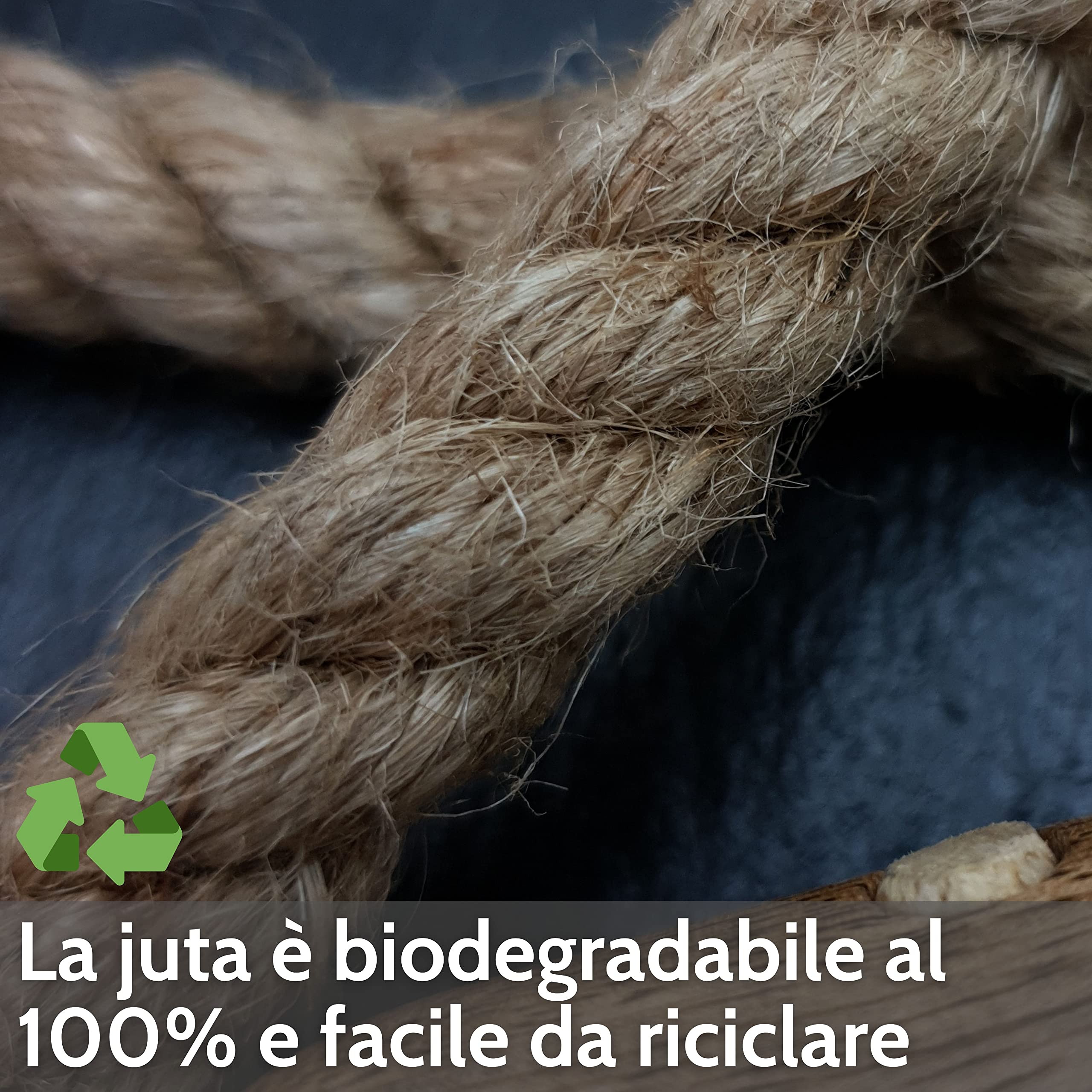 DEKAZIA® Portarotolo da Cucina in Legno con Corda Juta | Supporto Carta Cucina a Muro con Viti | Portascottex Parete Rustico