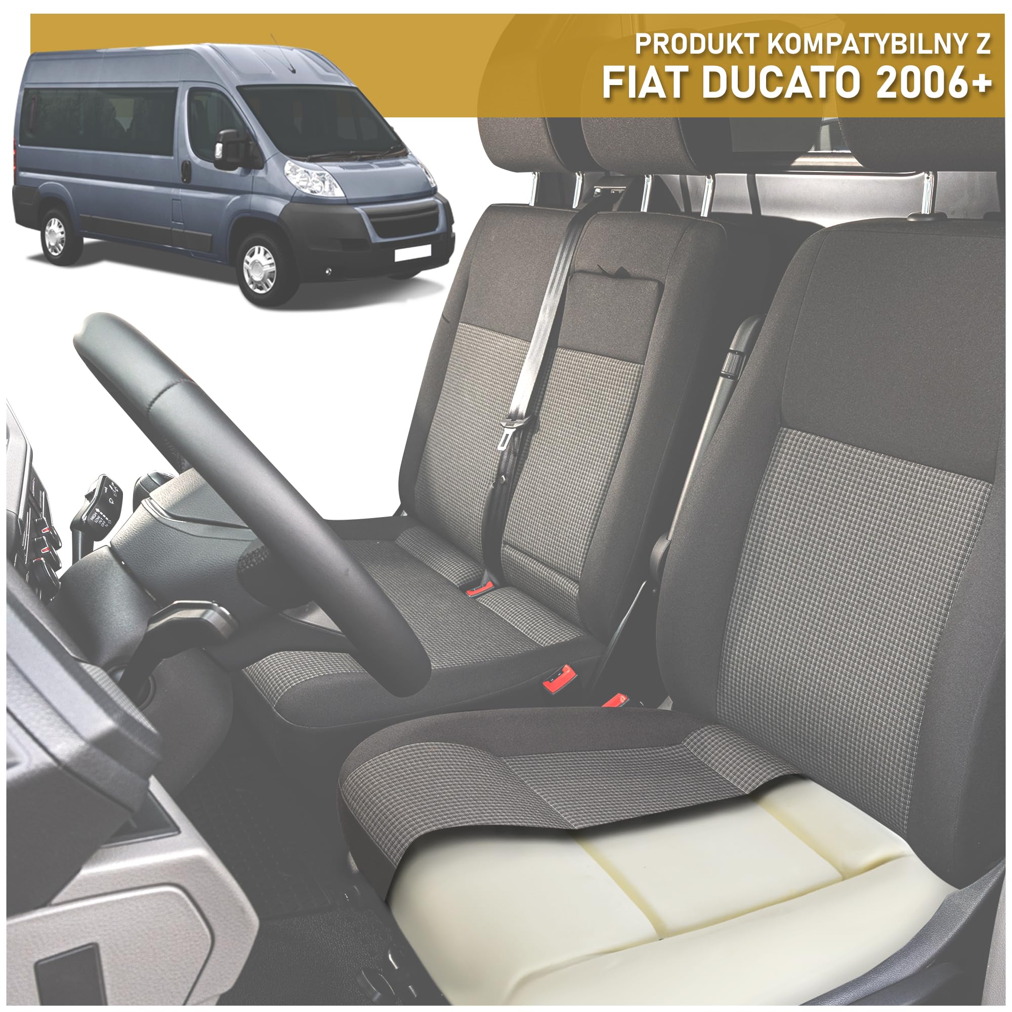 CHROMEMASTER - Kompatybilne z Fiat Ducato 2006+ | Siedzisko, Pianka Siedziska, Wkładka Piankowa do Foteli Przednich; Wymień Wkładkę Siedziska i Ciesz się Nowym, Wygodnym Fotelem