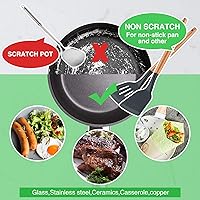 Vista 5 de Juego de 2 espátulas de silicona ranuradas, espátula de silicona con mango de madera, espátula de cocina resistente al calor antiadherente