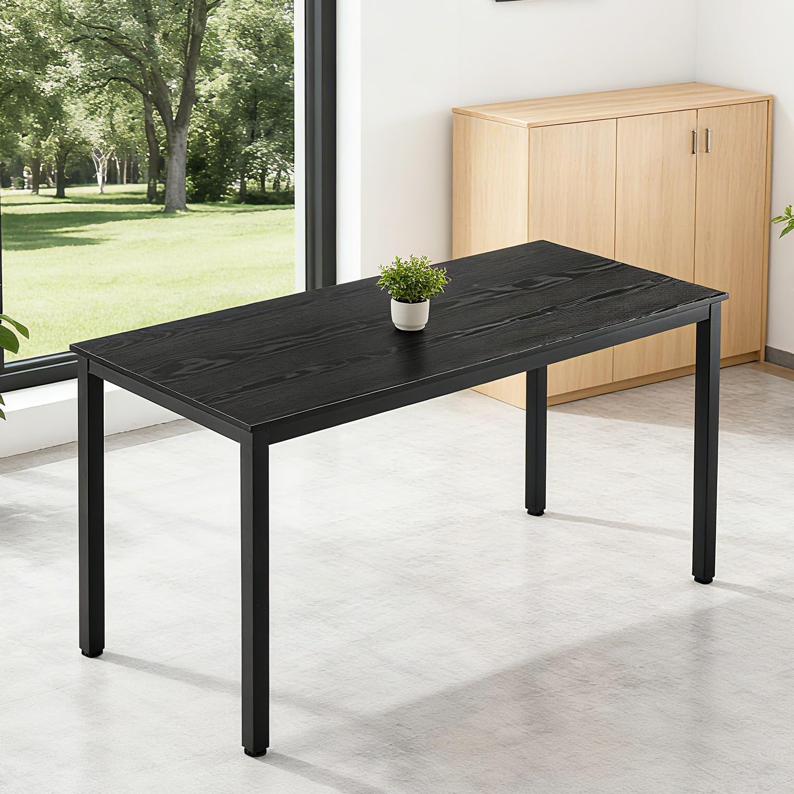 VEVOR Table de conférence, Lot de 6, Table de réunion rectangulaire de 1400 mm pour 16 Personnes, Bureau de réunion Moderne avec Pieds en métal, Bureau combiné Flexible pour Salle de Formation, Noir