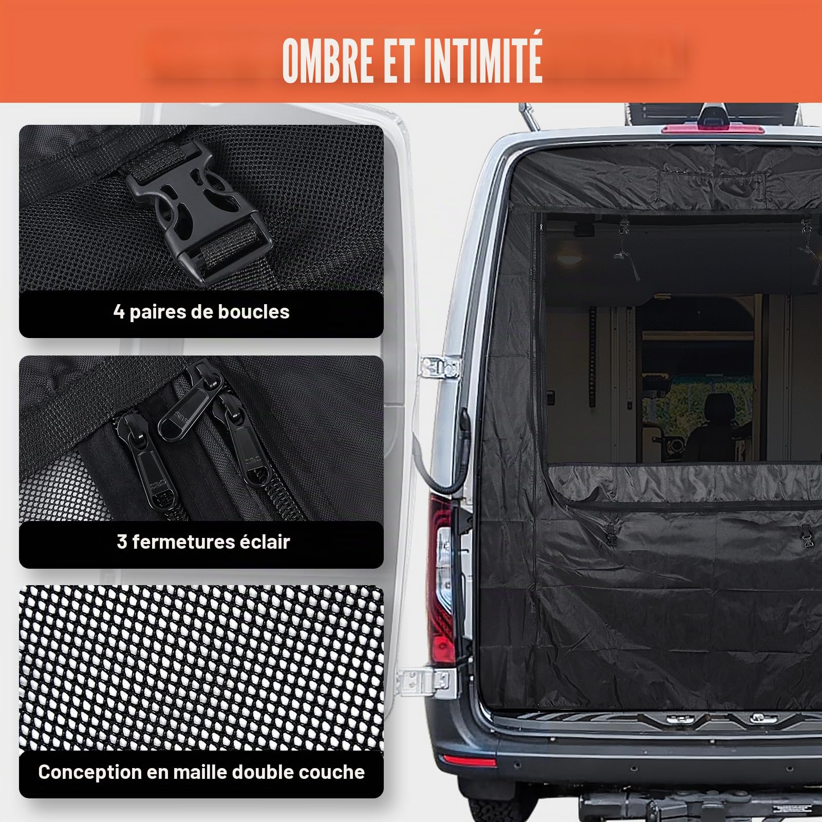 Moustiquaire de porte arrière pour Mercedes Benz Sprinter toit haut