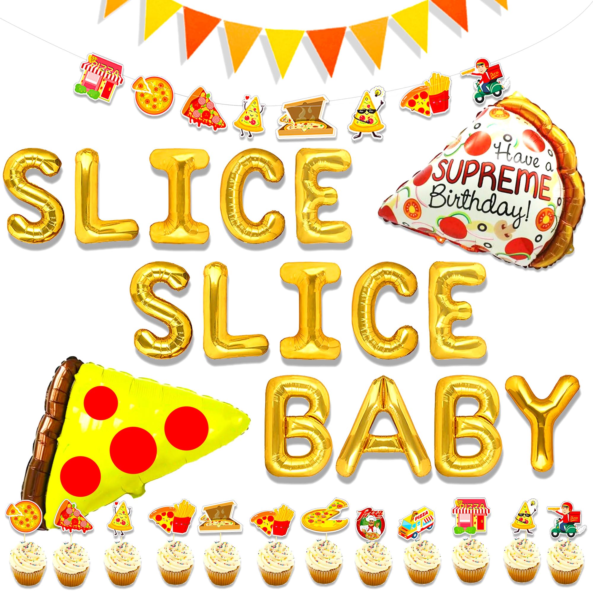 Slice Slice Baby Balloons Decoration Slice Slice Baby Decoration Slice Slice Baby Shower Decoration Pizza Party Decoration Pizza Birthday Decoration