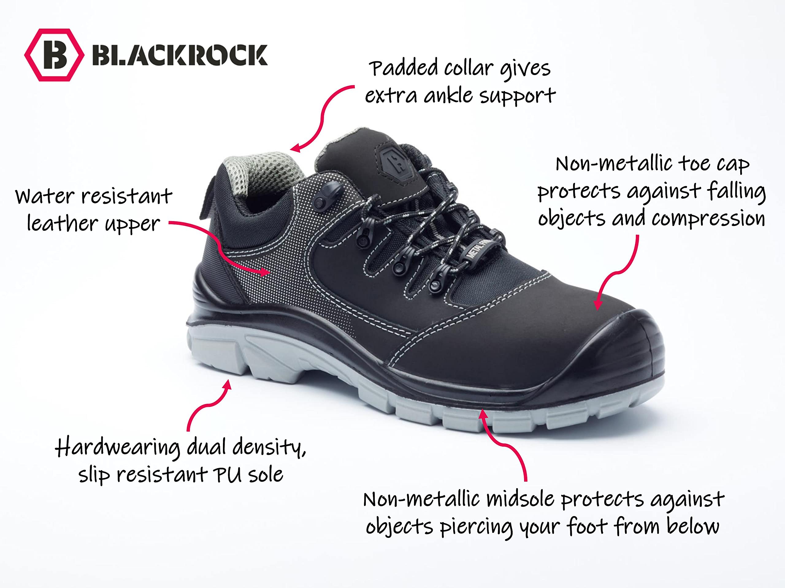 Blackrock S3 Carson Composite Calzado de Seguridad con Puntera de Acero Zapatos de Seguridad Ligeros y Resistentes al Agua, Hombre y Mujer, Calzado de Trabajo y utilitario, Puntera de Composite