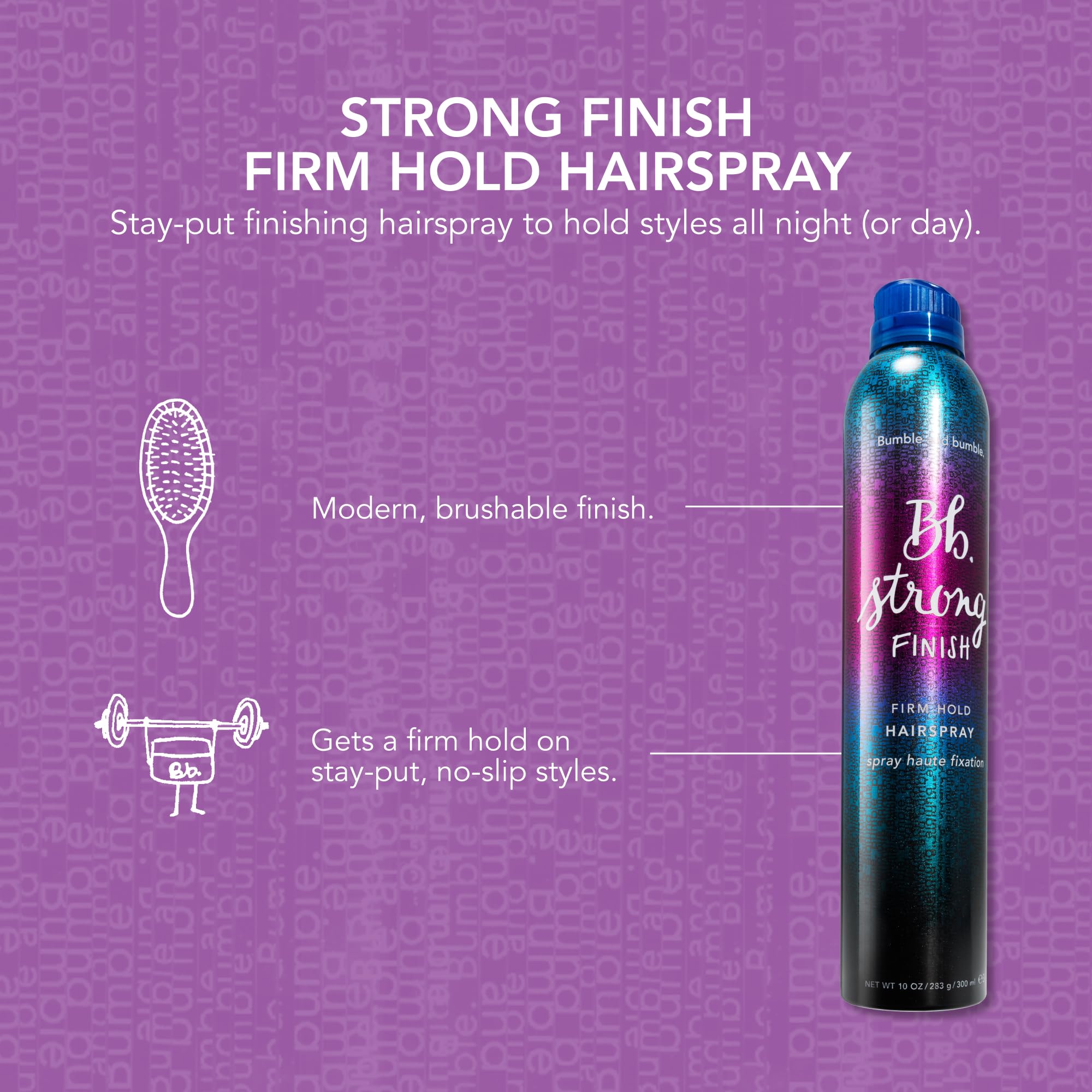 Bumble and bumble. Strong Finish Firm Hold Hairspray | Firm, Long Lasting Hold + Brushable Finish | Fine Mist Application | For All Hair Types, 10 Ounce
