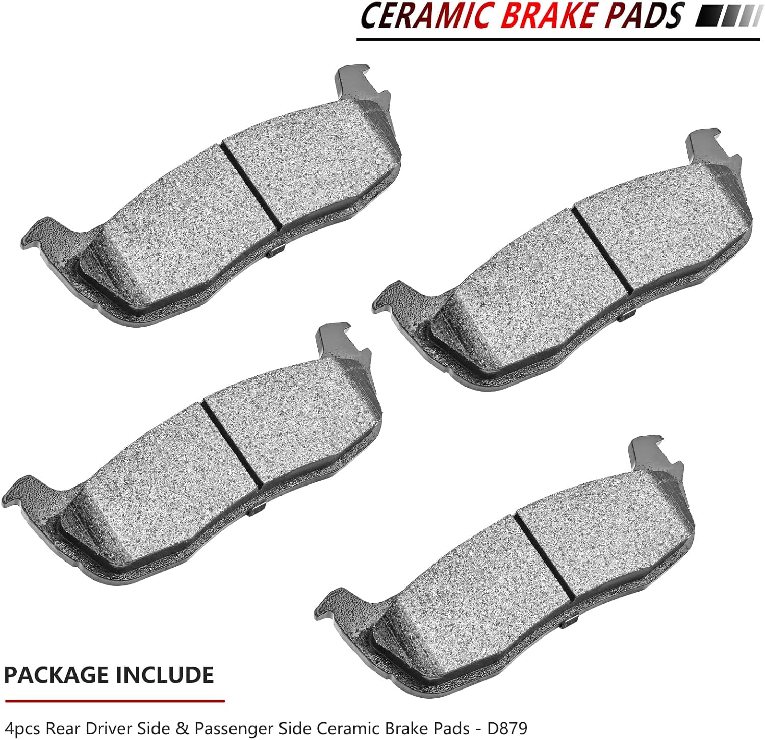 JLEO D702 D879 Ceramic Brake Pads Front Rear Driver and Passenger Side for 1997-2002 Ford Expedition,1999-2004 F-150,1997-1999 F-250,for 1998-2002 Lincoln Navigator 8pcs