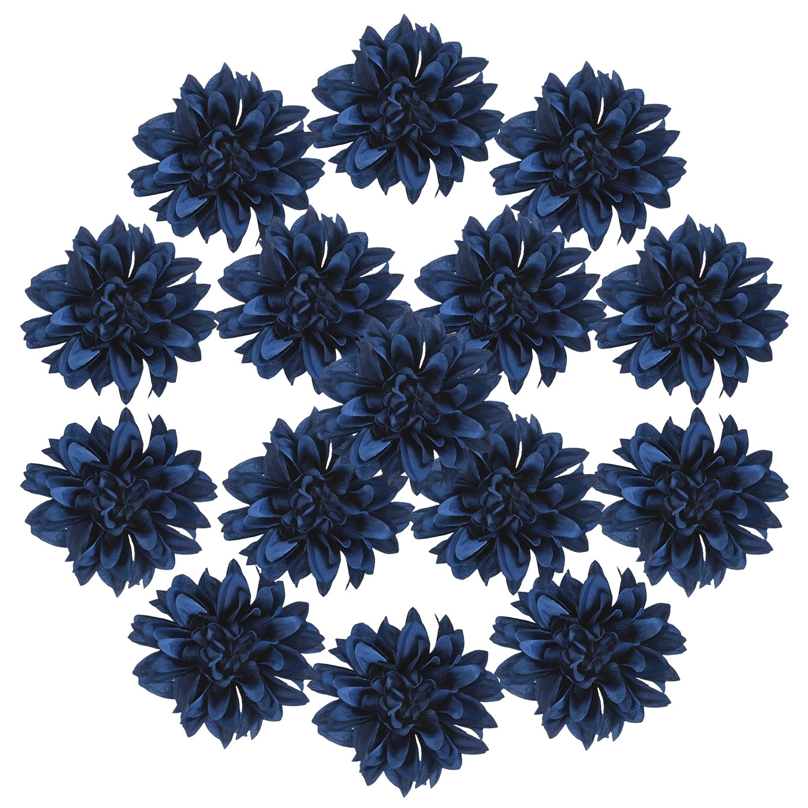 M METERXITY 15-Pack Artificial Flowers 3.54in/90mm Silk, Fog Blue
