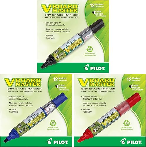 Pilot V Board Master - Marcadores recargables de borrado en seco, paquete de colores surtidos, 36 unidades