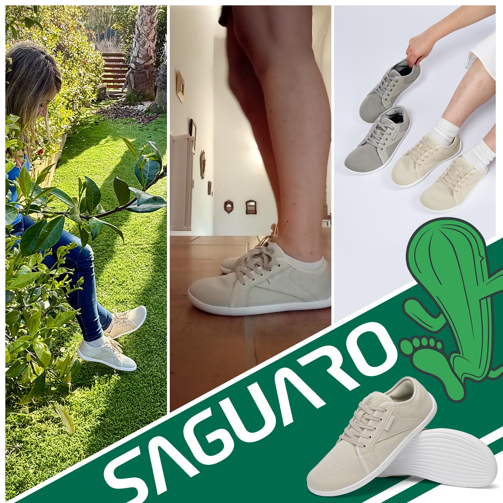 SAGUARO Unisex Knit Scarpe Barefoot con Suola Zero Drop, Luck Ⅰ, Taglie 36-48