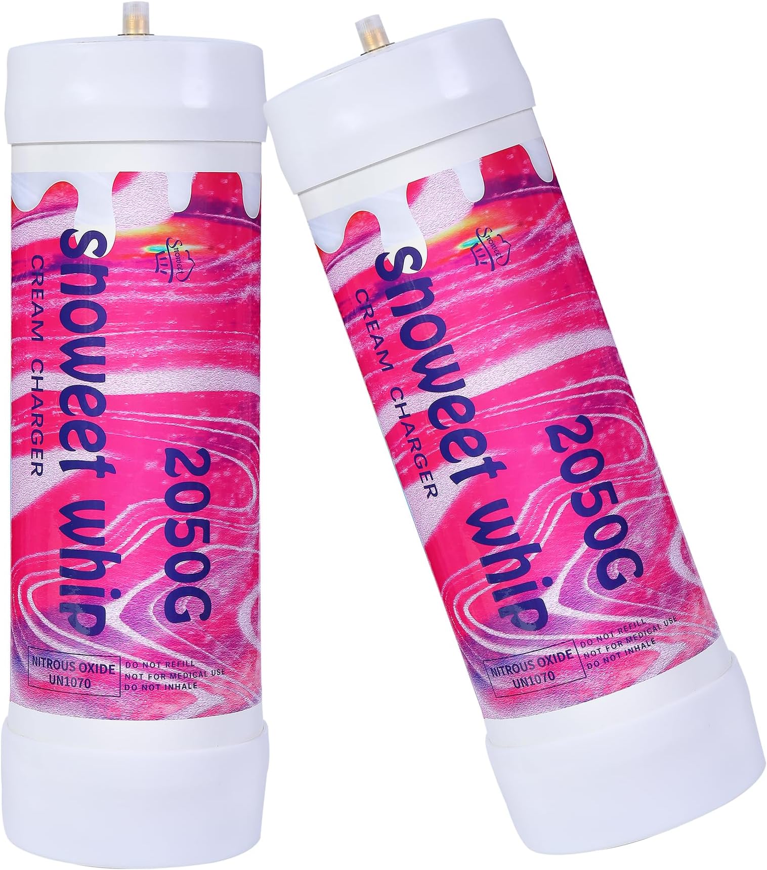 Generic SNOWEET Cream Charger Tanks Original Flavor Steel Whipped Cream Dispensers 3.3L 2050Gram Whipped Cream Canisters with nozzles (Unflavour-2 Cylinders), Unflavor 2500G, 240617YW3.3L-2