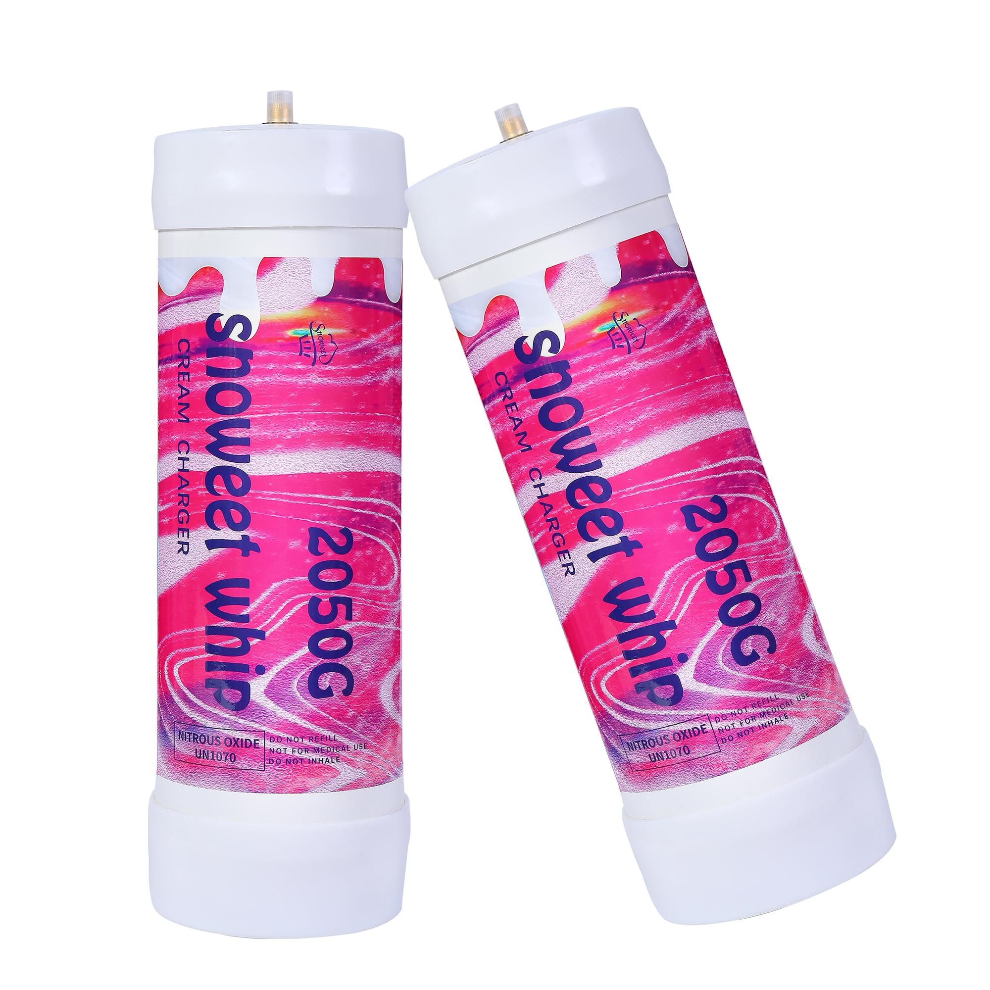 Generic SNOWEET Cream Charger Tanks Original Flavor Steel Whipped Cream Dispensers 3.3L 2050Gram Whipped Cream Canisters with nozzles (Unflavour-2 Cylinders), Unflavor 2500G, 240617YW3.3L-2
