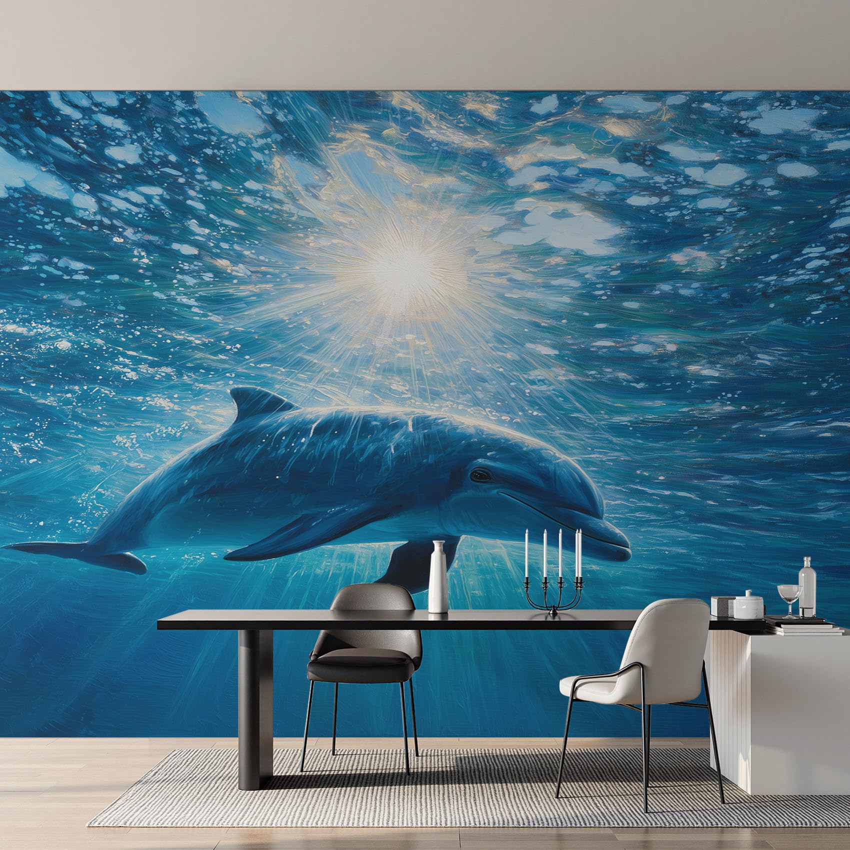 Papier peint vie marine océan 300x210 cm pour masquer les murs abîmés